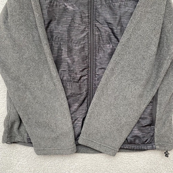Reebok Jacket Mens Large Gray Athletic Long Sleeve Logo‎ Sporty Full Zip Fleece - Picture 8 of 11